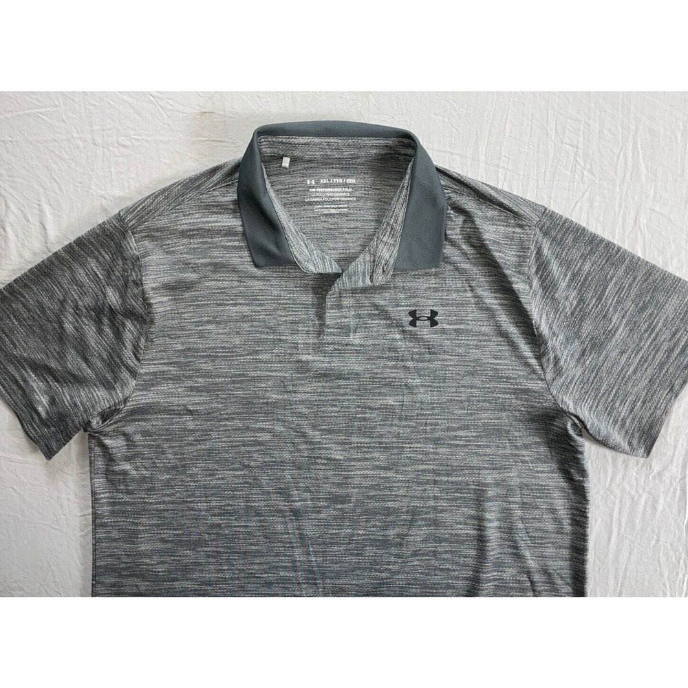 Under Armour Short Sleeve Microfiber 'The Performance Polo' Golf Shirt. 2XL, EUC